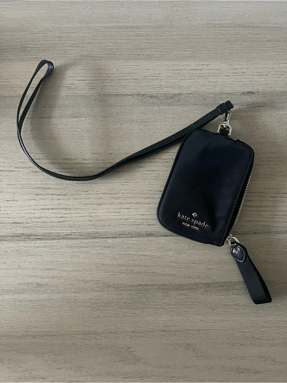 Kate Spade | Chelsea Card Case Lanyard Nylon Black NWT